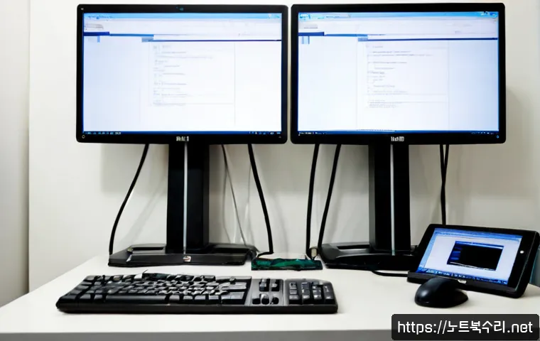 지곶동 STATUS_INVALID_PARAMETER - Photorealistic IT support workstation in a compact industrial office near a quiet Korean logistics d...