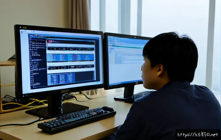 사동 STATUS_INVALID_CALLER - Photorealistic remote-support workstation in a quiet Sadong apartment, desktop monitor showing a gen...