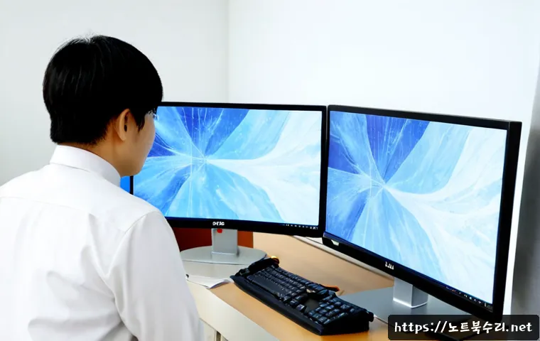 민락동 STATUS_STACK_BUFFER_OVERRUN - Photorealistic IT support workstation in a modern apartment-office near a quiet Korean riverside dis...