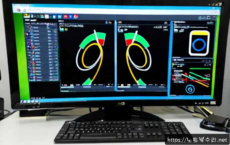 금암동 STATUS_DRIVER_ENTRYPOINT_NOT_FOUND - Photorealistic IT support workstation in a quiet Geumam-dong apartment office, dual monitors showing...