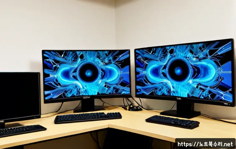 작전동 STATUS_KERNEL_STACK_CORRUPTION - Photorealistic remote IT support workstation in a compact Operations-dong apartment office, dual mon...