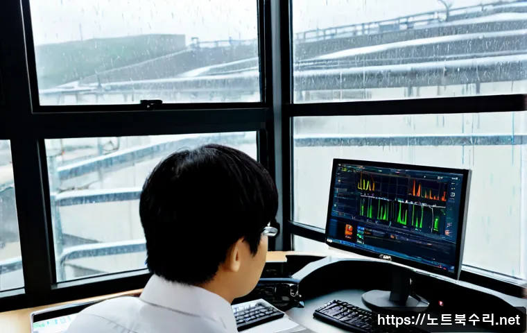 고천동 CRITICAL_OBJECT_TERMINATION - Photorealistic IT support workstation in a compact Gocheon-dong office, technician monitoring a desk...