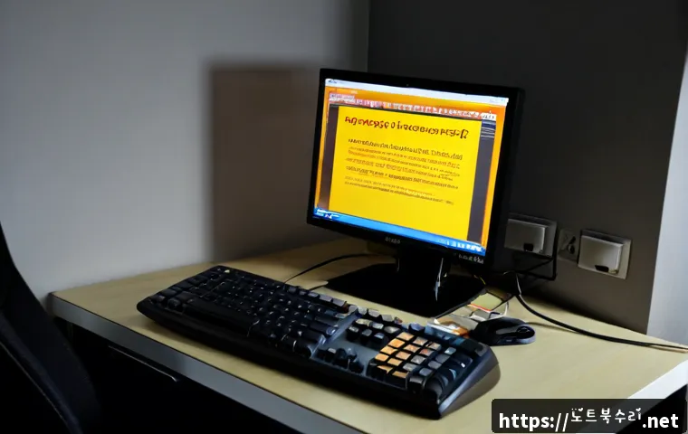 평안동 NTLDR is compressed - Photorealistic IT support workstation in a compact Pyeongan-dong apartment office, desktop monitor s...