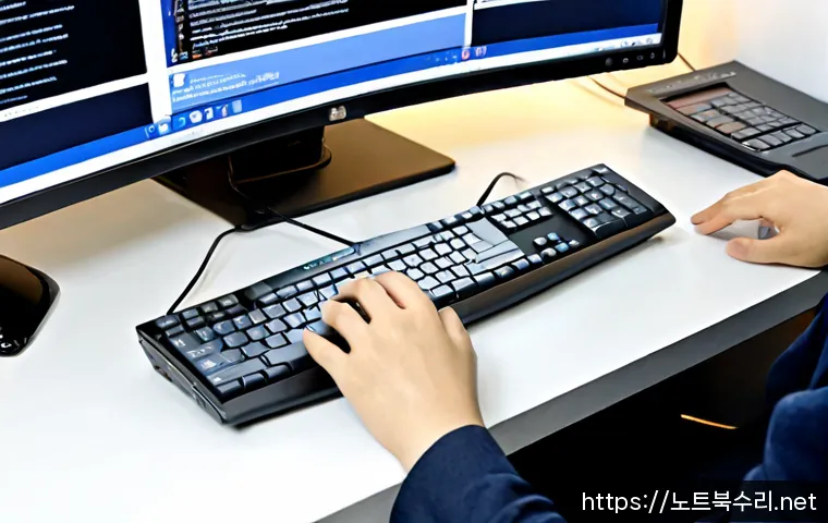 중대동 윈도우11 windows11 재설치 포맷 초기화 - Photorealistic remote-support workstation in a bright Jungdaedong apartment study, modern desktop co...