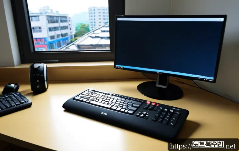 신수동 press f4 key - Photorealistic remote-support workstation in a compact Sinsu-dong apartment office, desktop monitor ...