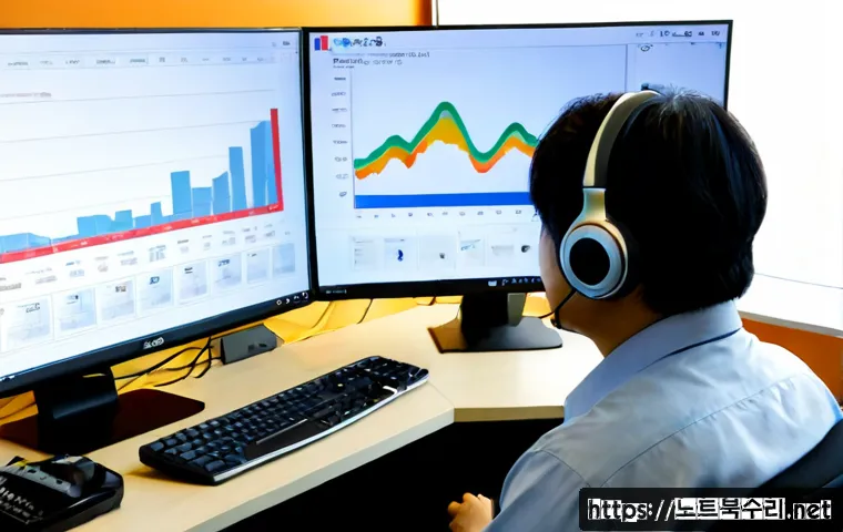 공촌동 STATUS_FLOAT_DIVIDE_BY_ZERO - Photorealistic remote-support workstation in a quiet Korean suburban office near Gongchon-dong, dual...