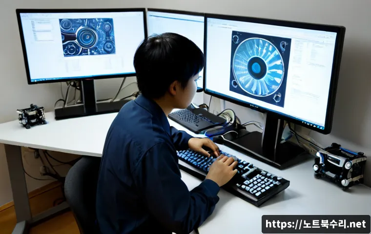 중대동 STATUS_INVALID_LOCK_SEQUENCE - Photorealistic IT support workstation in a quiet suburban office near low wooded hills, technician u...