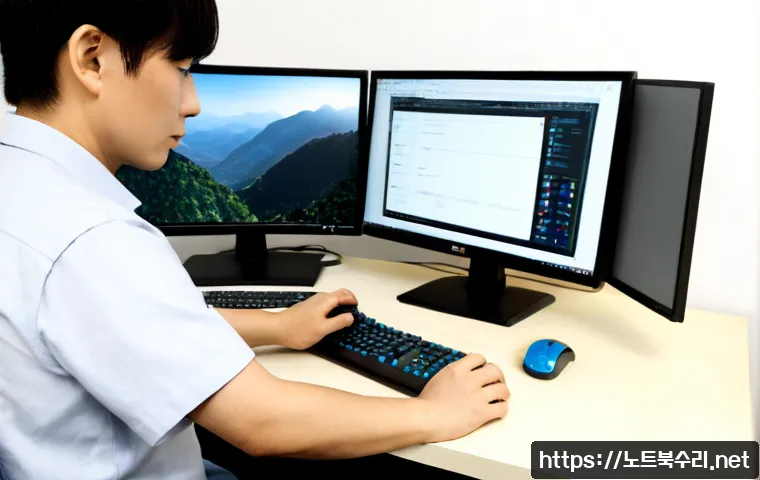 불광동 워크스테이션출장방문수리점 - Photorealistic onsite workstation repair in a compact Bulgwang-dong apartment office, technician car...