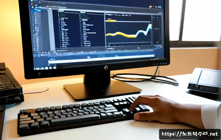 망포동 f4키 누르라고 할때 - Photorealistic remote-support workstation in a modern Mangpo-dong apartment office, desktop monitor ...