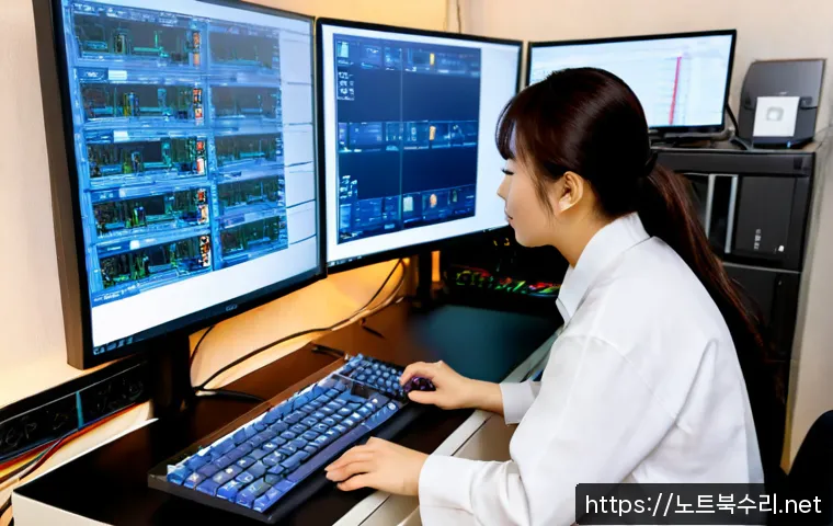 가사동 케이블연결확인 - Photorealistic remote support technician at a compact apartment workstation in Gasadong, carefully c...