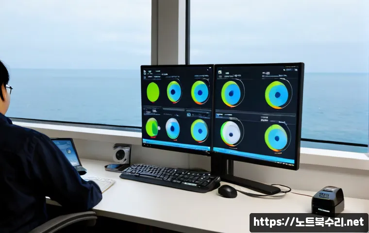을왕동 STATUS_KERNEL_MODULE_INVALID - Photorealistic remote-support workstation in a quiet coastal office near Eulwang-ri, dual monitors s...