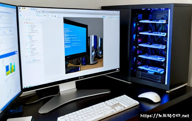 성복동 STATUS_KERNEL_INIT_FAILURE - Photorealistic IT support workstation in a modern Seongbok-dong apartment home office, ultrawide mon...