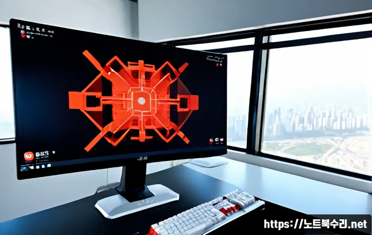 동탄면 STATUS_INVALID_OBJECT - Photorealistic modern engineering workstation in a high-rise office near a planned Korean satellite ...