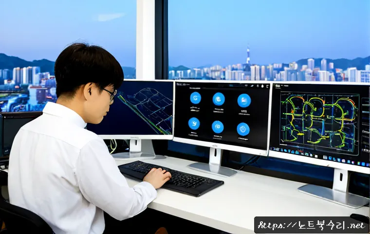 대장동 STATUS_IMAGE_NOT_FOUND - Photorealistic remote support workstation in a modern Korean apartment, technician viewing a clean u...