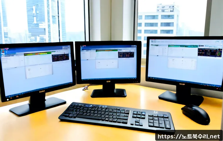 송내동 STATUS_INVALID_PARAMETER - Photorealistic remote IT support workstation in a compact Songnae-dong apartment office, dual monito...