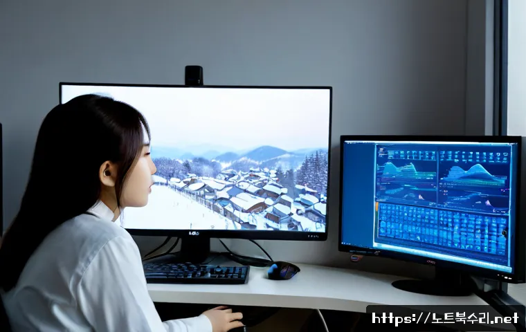 이패동 STATUS_STACK_OVERFLOW - Photorealistic remote-support workstation in a quiet Epae-dong apartment, IT technician studying an ...