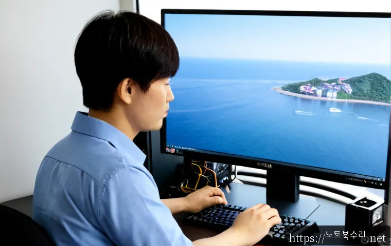 대천동 그래픽카드조립 및 교체수리 - Photorealistic computer repair workstation in a compact Daecheon-dong apartment office, technician c...