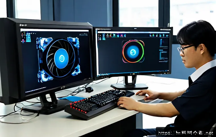 상대원동 UNEXPECTED_KERNEL_MODE_TRAP - Photorealistic remote IT support workstation in a compact Seongnam industrial office, Korean enginee...