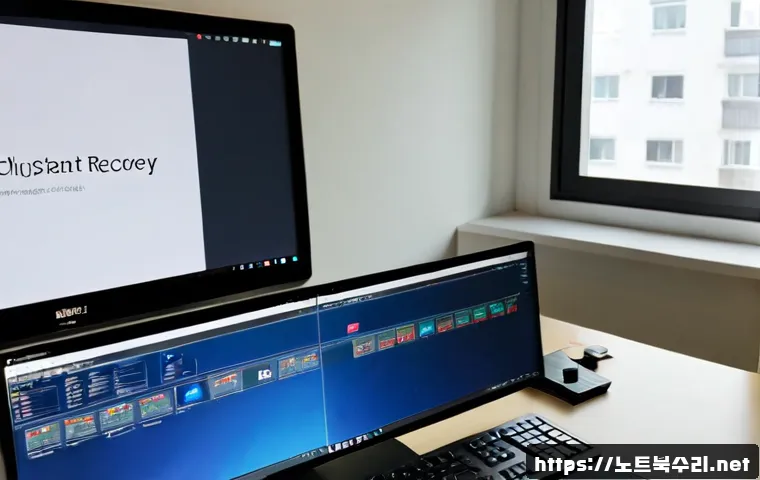 가현동 STATUS_KERNEL_MODULE_INVALID - Photorealistic remote-support workstation in a compact Korean apartment office, dual monitors showin...