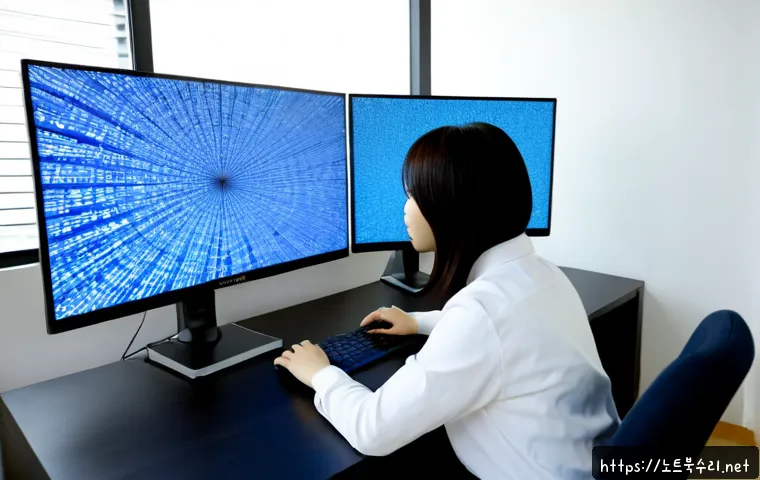 별내동 PAGE_TABLE_CORRUPT - Photorealistic remote IT support workstation in a modern Byeollae-dong apartment home office, dual m...