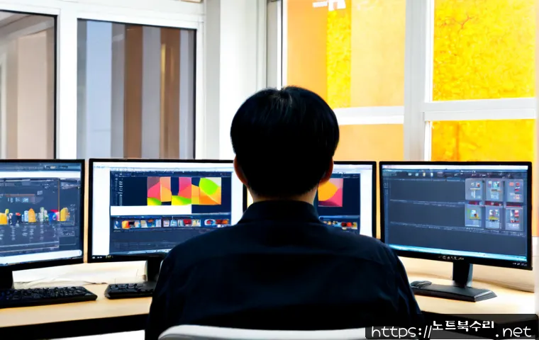 점봉동 STATUS_INVALID_LOCK_SEQUENCE - Photorealistic IT support workstation in a compact Korean neighborhood office, technician studying a...