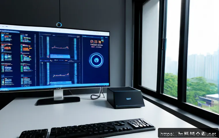 하거동 STATUS_KERNEL_DRIVER_CORRUPTION - Photorealistic IT support workstation in a modern apartment office near a leafy Korean residential d...