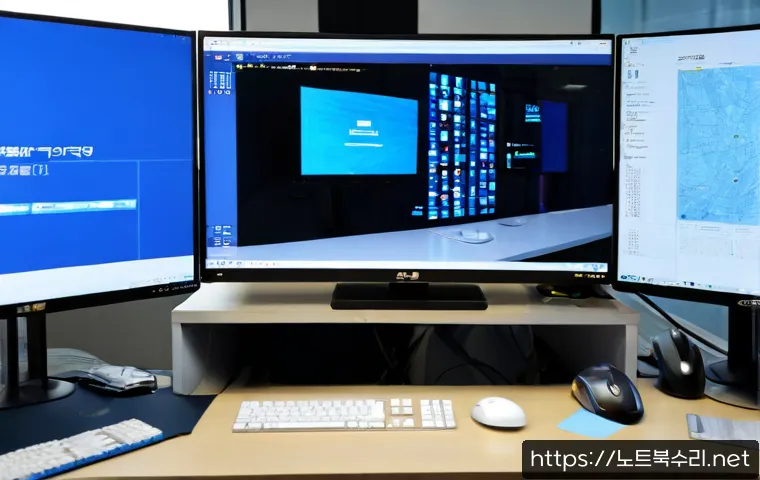장항동 SYSTEM_LICENSE_VIOLATION - Photorealistic software support workstation in a modern Janghang-dong office near a large exhibition...