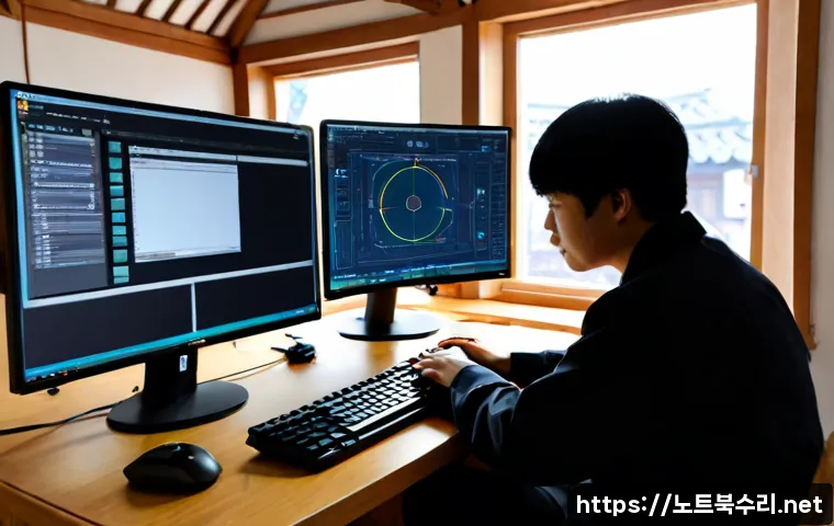 체부동 STATUS_INVALID_LOCK_SEQUENCE - Photorealistic remote-support workstation in a compact historic-neighborhood office, dual monitors s...