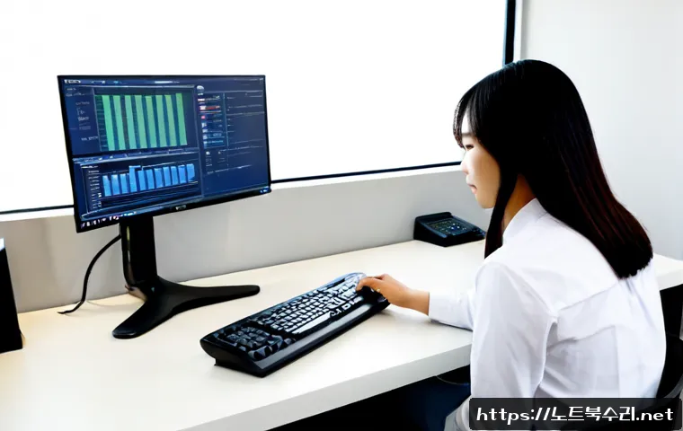 쌍문동 INVALID_KERNEL_HANDLE - Photorealistic remote IT support workstation in a compact Ssangmun-dong apartment office, dual monit...