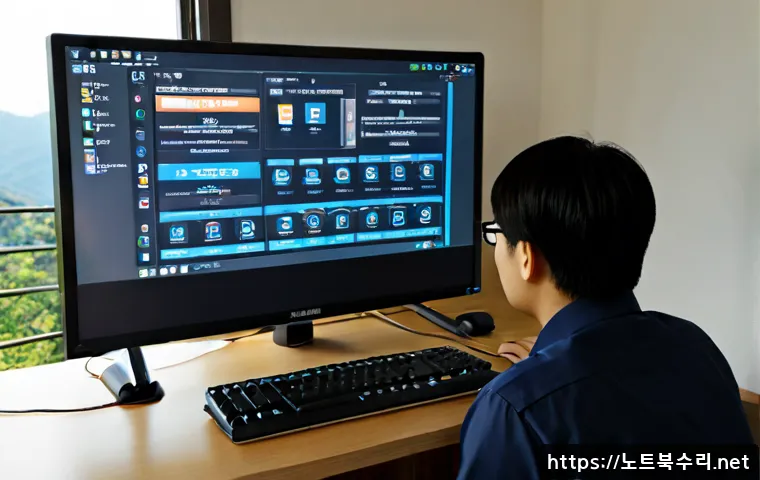 마천동 UNMOUNTABLE_BOOT_VOLUME - Photorealistic remote IT support workstation in a compact Machon-dong apartment office, desktop moni...