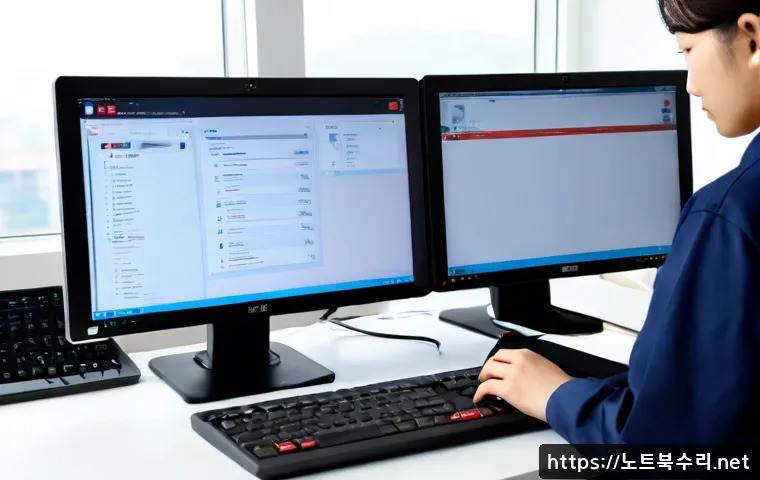 남동구 STATUS_FILE_INVALID - Photorealistic product-design workstation in Namdong industrial district, dual monitors showing a br...
