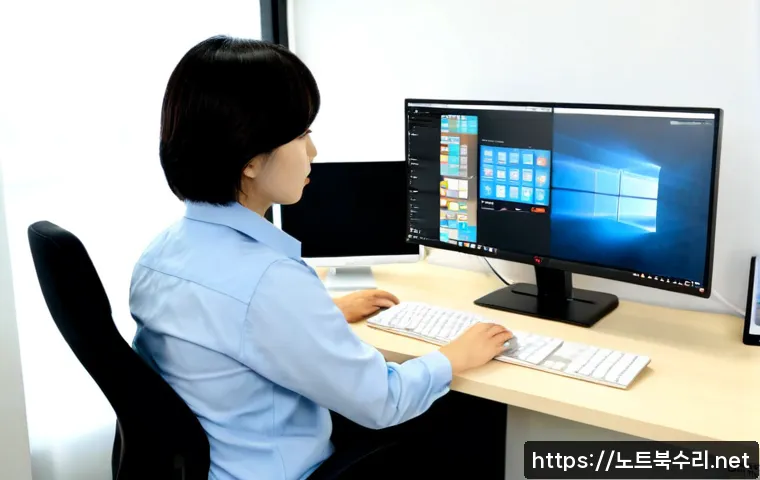 북가좌동 DEVICE_DRIVER_MISMATCH - Photorealistic desktop support scene in a compact Bukgajwa-dong apartment office, technician compari...
