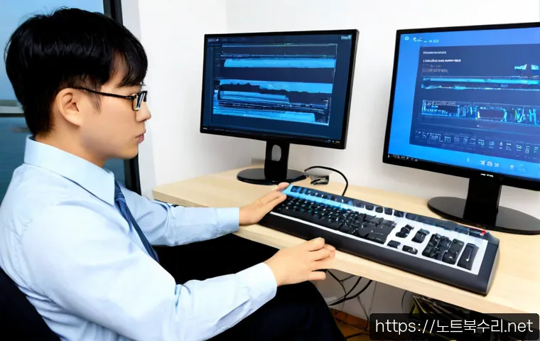 물왕동 KERNEL_SECURITY_CHECK_FAILURE - Photorealistic remote IT support workstation in a modern apartment near a quiet lakeside district, d...