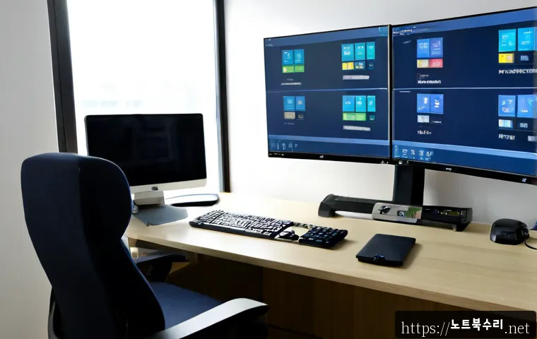 도창동 STATUS_MODULE_ACCESS_DENIED - Photorealistic remote IT support workstation in a quiet Dongchang-dong apartment office, dual monito...