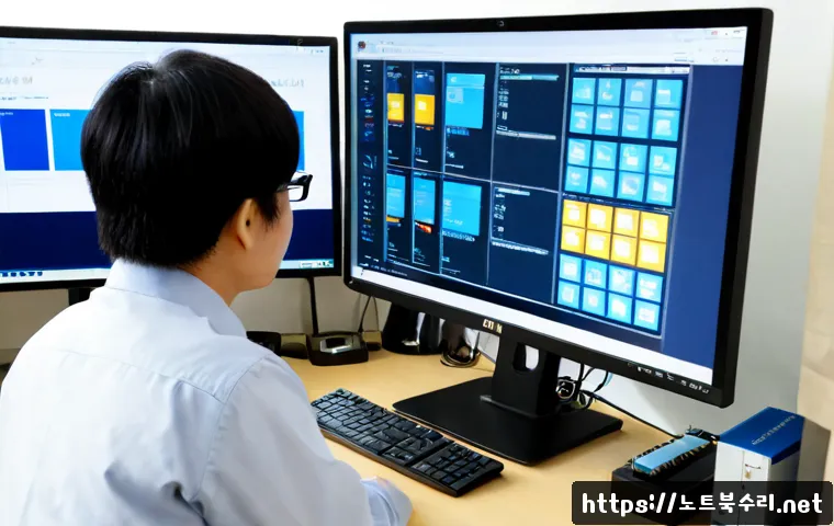 고봉동 STATUS_KERNEL_SECURITY_CHECK - Photorealistic IT support workstation in a quiet Gohbong-dong apartment office, technician inspectin...