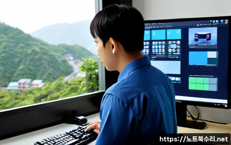 금호동 STATUS_DRIVER_ENTRYPOINT_NOT_FOUND - Photorealistic IT support workstation in a compact Kumho-dong apartment office, frustrated technicia...